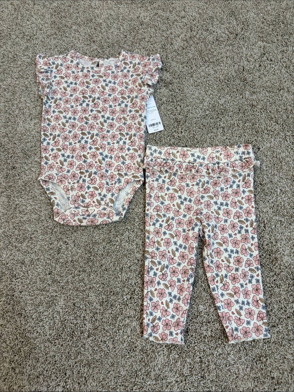 Carter's Baby Floral Bodysuit and Leggings Set - Pink Floral